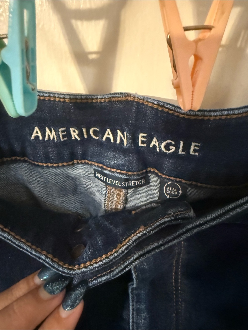 American Eagle Outfitters Dark Blue Kick Boot Jeans - Picture 3 of 4